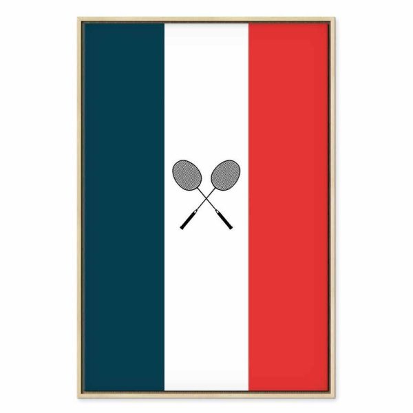 Tableau - Black Badminton Rackets Against the Backdrop of the French Flag