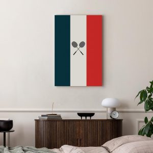 Tableau - Black Badminton Rackets Against the Backdrop of the French Flag