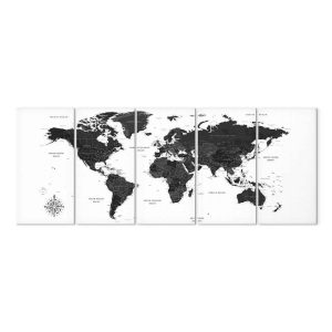 Tableau - Black and White Map (5 Parts) Narrow