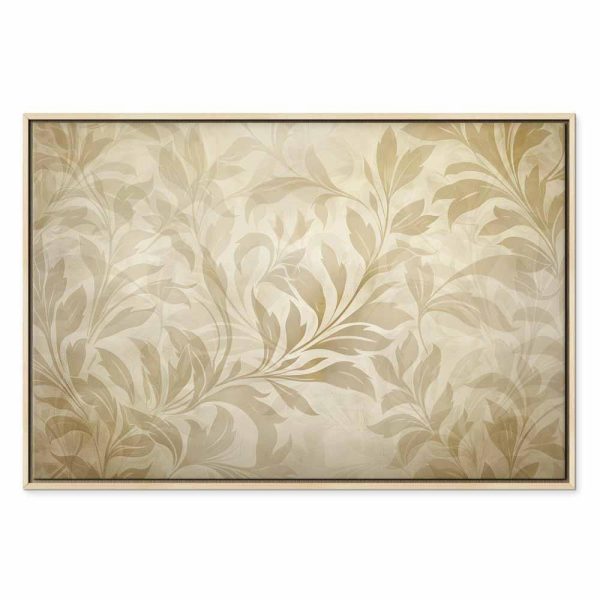 Tableau - Botanical Motif with Leaves and Vines in Sand Colors