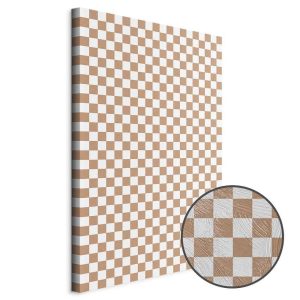 Tableau - Checkerboard Pattern - Brown-White Grid with a Subtle Noise