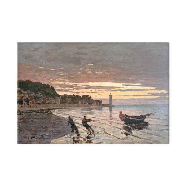Tableau - Claude Monet – Hauling a Boat Ashore, Honfleur