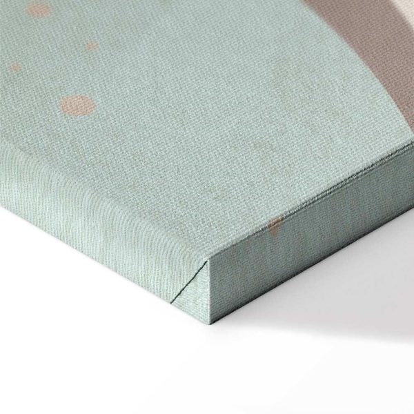 Tableau - Cloudy Night Sky - Moons in Brown and Beige Hues Among Clouds and Numerous Little Stars on a Light Background