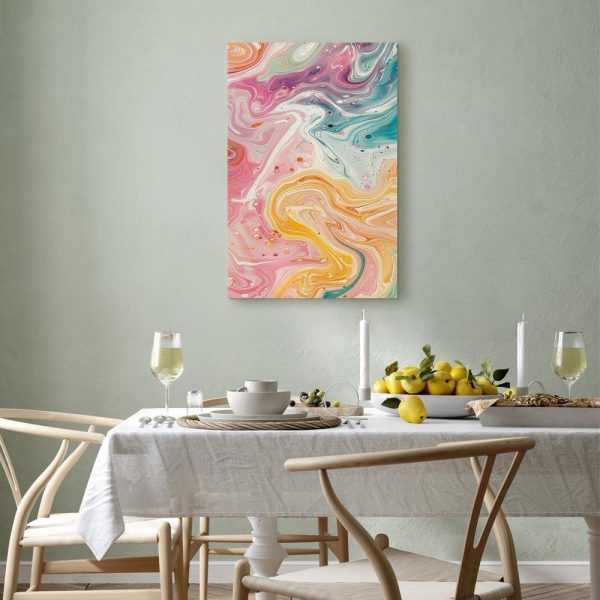 Tableau - Colorful Chaos - Dynamic Shapes in Shades of Pink Yellow and Blue