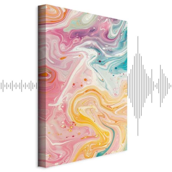 Tableau - Colorful Chaos - Dynamic Shapes in Shades of Pink Yellow and Blue