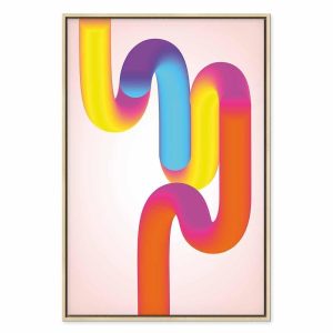 Tableau - Colorful Turns - Dynamic Composition in Shades of Yellow Pink and Blue