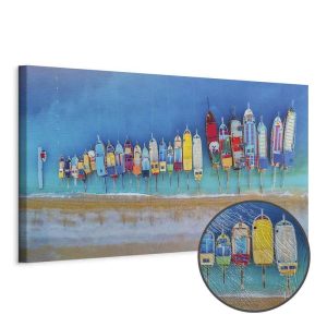 Tableau - Colourful Boats (1 Part) Narrow