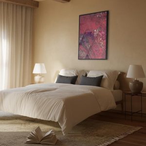 Tableau - Crimson Abstraction (1 Part) Vertical