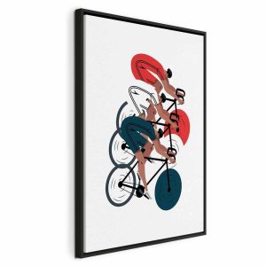 Tableau - Cycling Race Competitors on a Light Background - Illustration