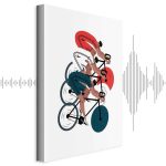 Tableau - Cycling Race Competitors on a Light Background - Illustration