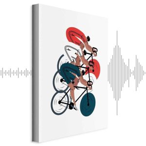 Tableau - Cycling Race Competitors on a Light Background - Illustration