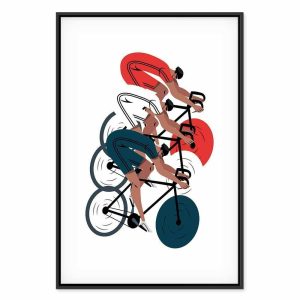 Tableau - Cycling Race Competitors on a Light Background - Illustration