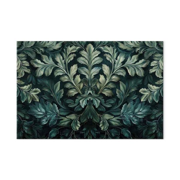 Tableau - Dark Green Victorian Leaves: Botanical Carved Composition