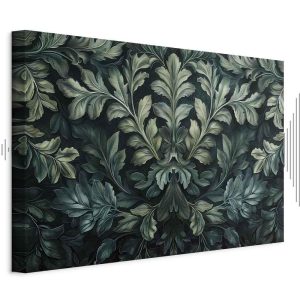 Tableau - Dark Green Victorian Leaves: Botanical Carved Composition
