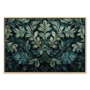 Tableau - Dark Green Victorian Leaves: Botanical Carved Composition