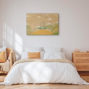 Tableau - Dreamy Traveler - A Cheerful Giraffe Driving a Car on a Sunny Day