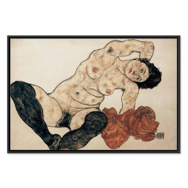 Tableau - Egon Schiele – Liegender Akt mit gelbem Handtuch