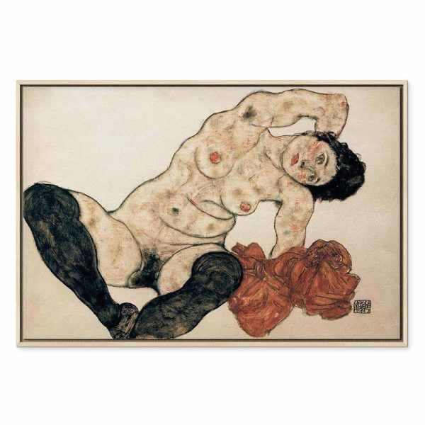 Tableau - Egon Schiele – Liegender Akt mit gelbem Handtuch