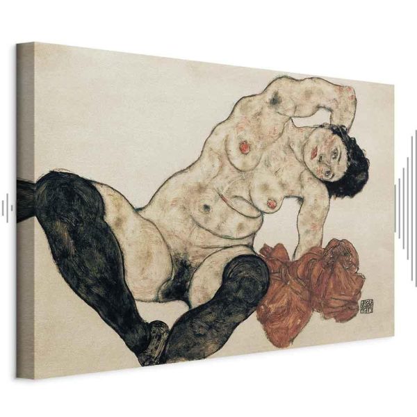 Tableau - Egon Schiele – Liegender Akt mit gelbem Handtuch