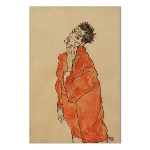 Tableau - Egon Schiele – Self-Portrait (Man in Orange Jacket)