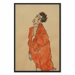 Tableau - Egon Schiele – Self-Portrait (Man in Orange Jacket)