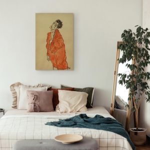 Tableau - Egon Schiele – Self-Portrait (Man in Orange Jacket)