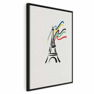 Tableau - Eiffel Tower and Colorful Ribbons