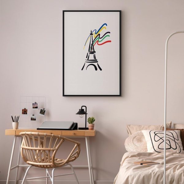 Tableau - Eiffel Tower and Colorful Ribbons