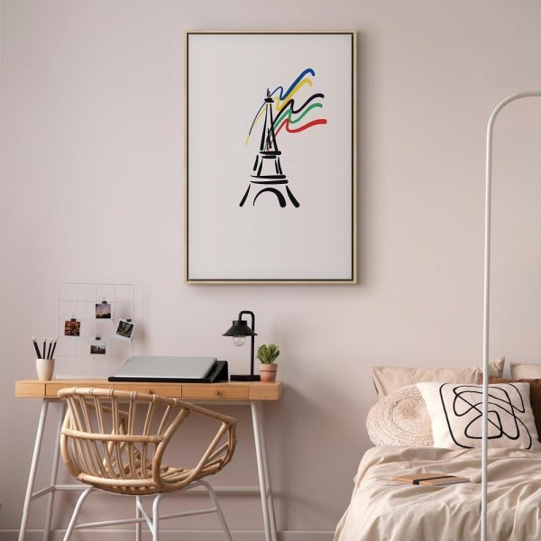 Tableau - Eiffel Tower and Colorful Ribbons