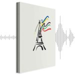 Tableau - Eiffel Tower and Colorful Ribbons