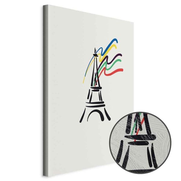Tableau - Eiffel Tower and Colorful Ribbons