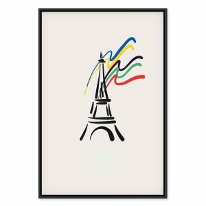 Tableau - Eiffel Tower and Colorful Ribbons