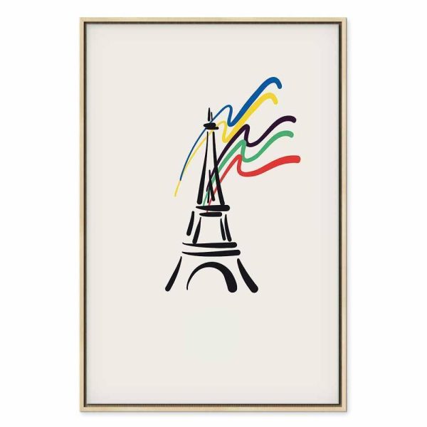 Tableau - Eiffel Tower and Colorful Ribbons