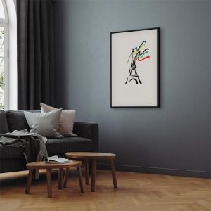 Tableau - Eiffel Tower and Colorful Ribbons