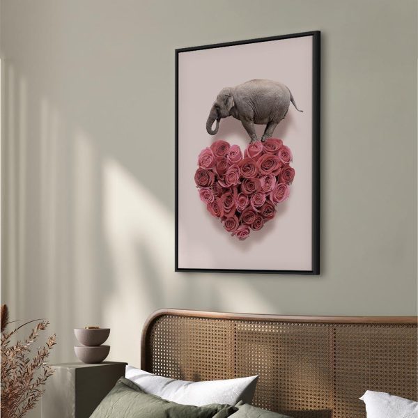 Tableau - Elephant Lover (1-part) - Elephant Amid Pink Flowers