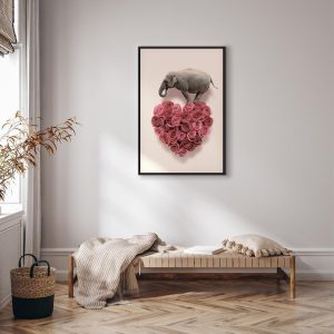 Tableau - Elephant Lover (1-part) - Elephant Amid Pink Flowers