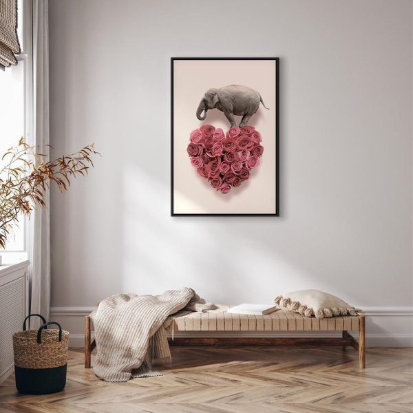 Tableau - Elephant Lover (1-part) - Elephant Amid Pink Flowers