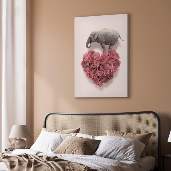 Tableau - Elephant Lover (1-part) - Elephant Amid Pink Flowers