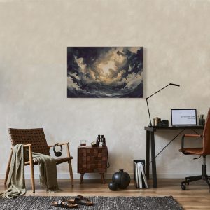 Tableau - Epic Light Play: The Sun Battling for Dominance Over the Clouds