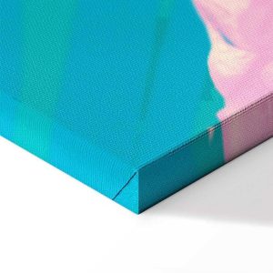 Tableau - Exotic Leopard - Colorful Portrait of a Cheetah Against Tropical Leaves