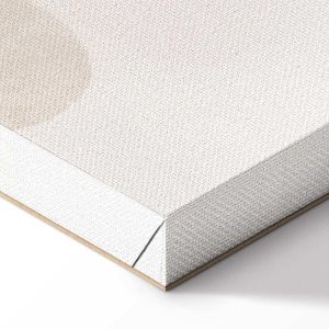 Tableau - Fairy-Tale Moon - Pastel Moon with Balloons Among Colorful Clouds and Stars in Subdued Colors on a Light Background