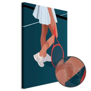 Tableau - Female Tennis Player With a Red Racket on the Court - Graphics
