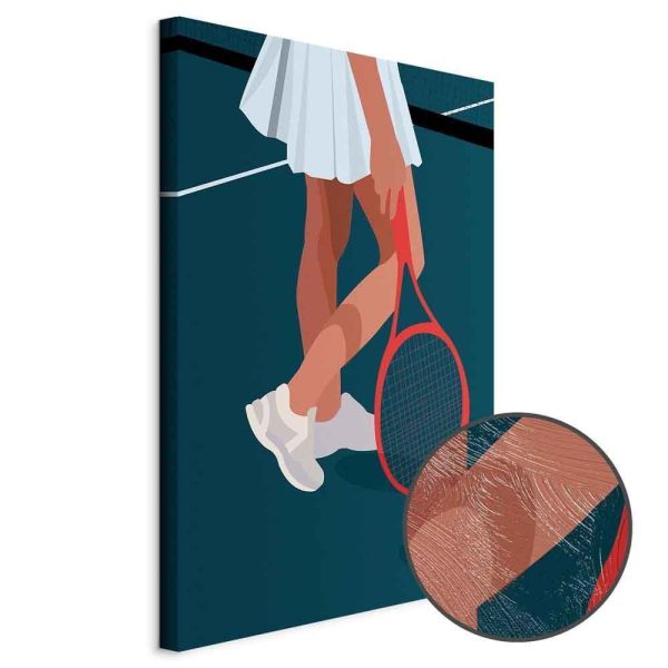 Tableau - Female Tennis Player With a Red Racket on the Court - Graphics