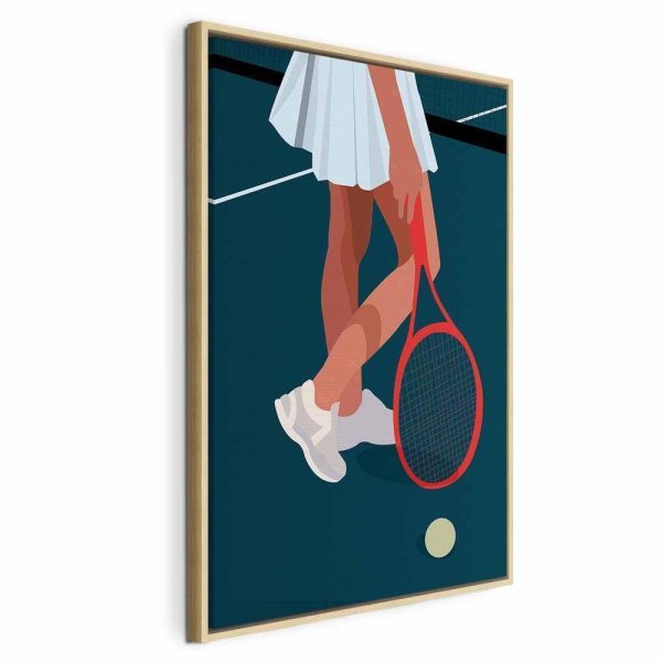 Tableau - Female Tennis Player With a Red Racket on the Court - Graphics