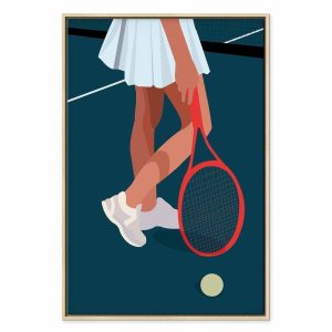 Tableau - Female Tennis Player With a Red Racket on the Court - Graphics