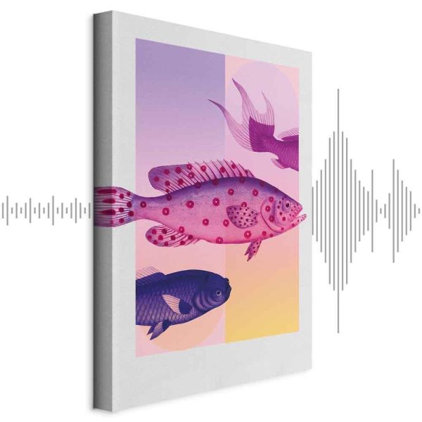 Tableau - Fish in Pastels - Stylized Fish Against Gradient Shapes
