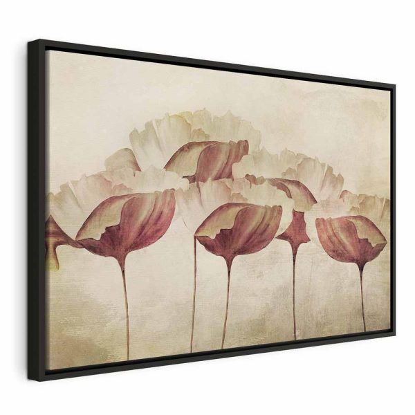 Tableau - Flowers in Beige (1 Part) Wide