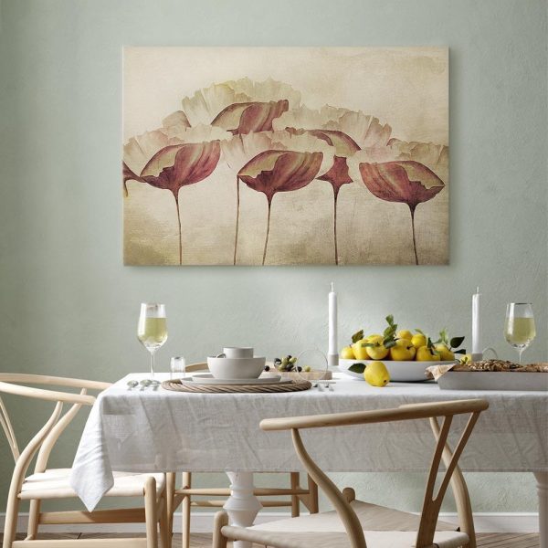 Tableau - Flowers in Beige (1 Part) Wide