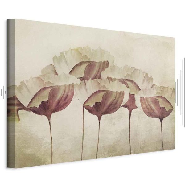Tableau - Flowers in Beige (1 Part) Wide