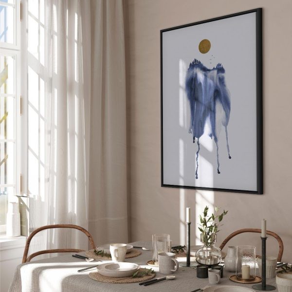 Tableau - Forest in Watercolors (1-part) - Blue Hue Landscape Abstraction